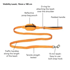 Visibility Orange Dog Leash