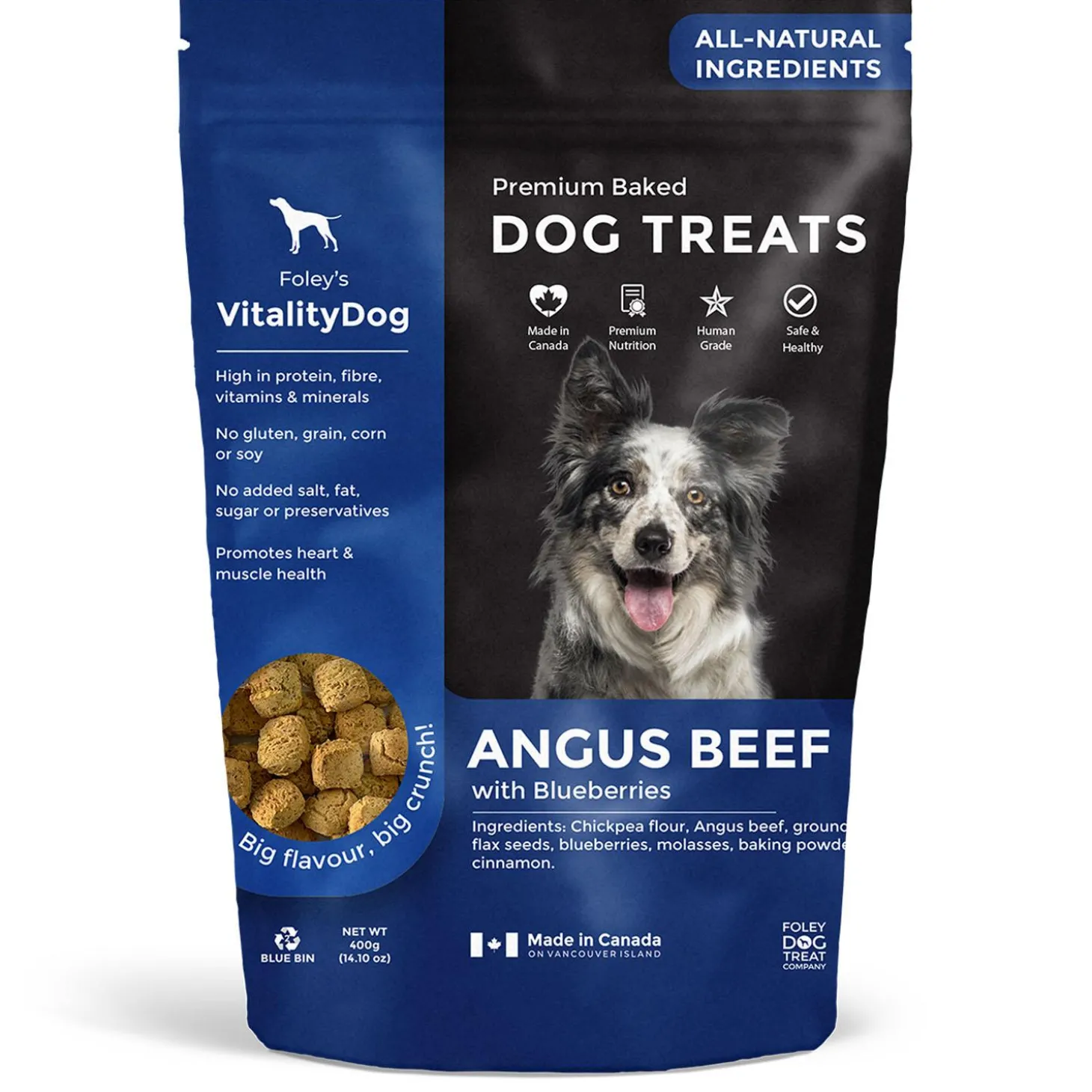 VitalityDog Angus Beef with Blueberries Dog Treats