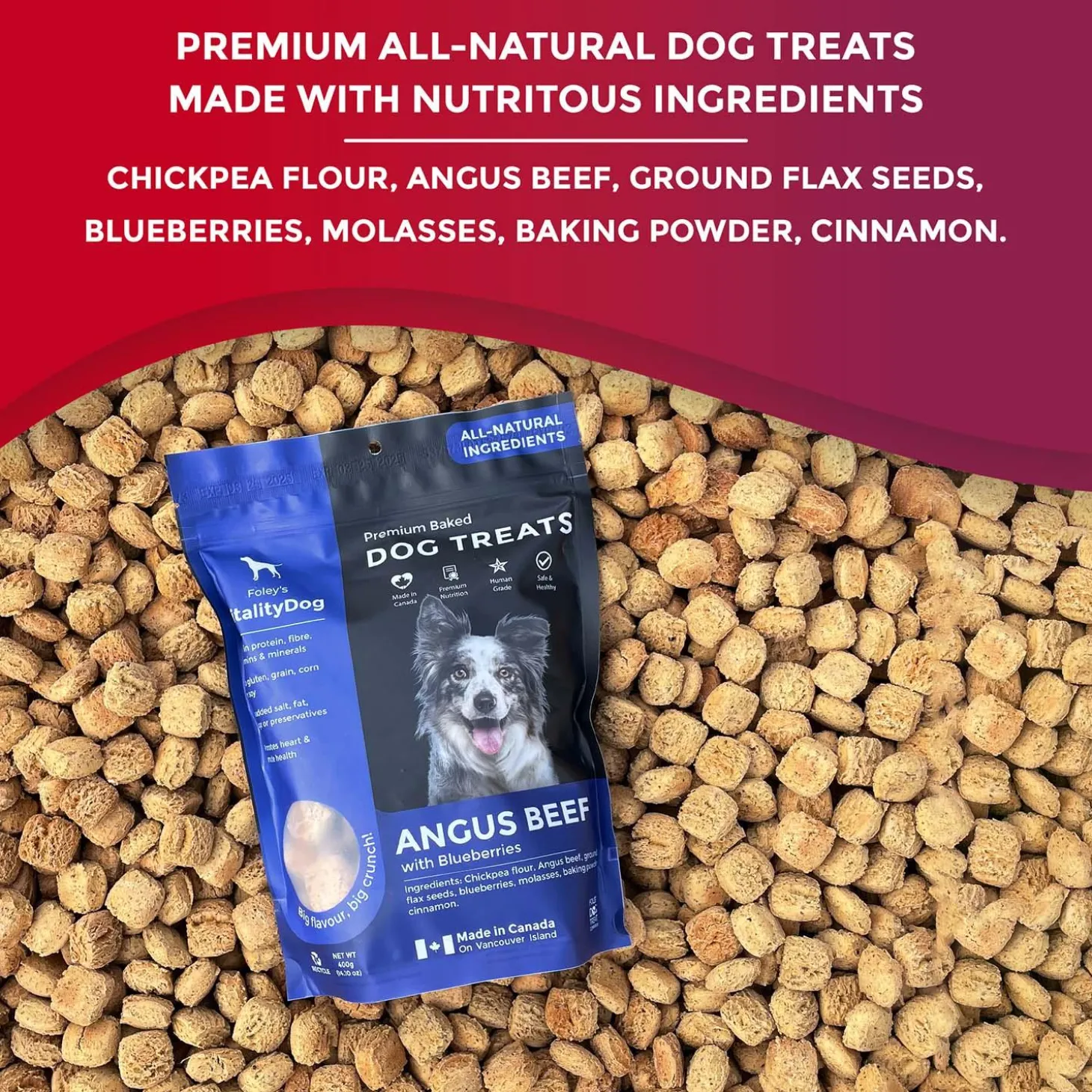 VitalityDog Angus Beef with Blueberries Dog Treats