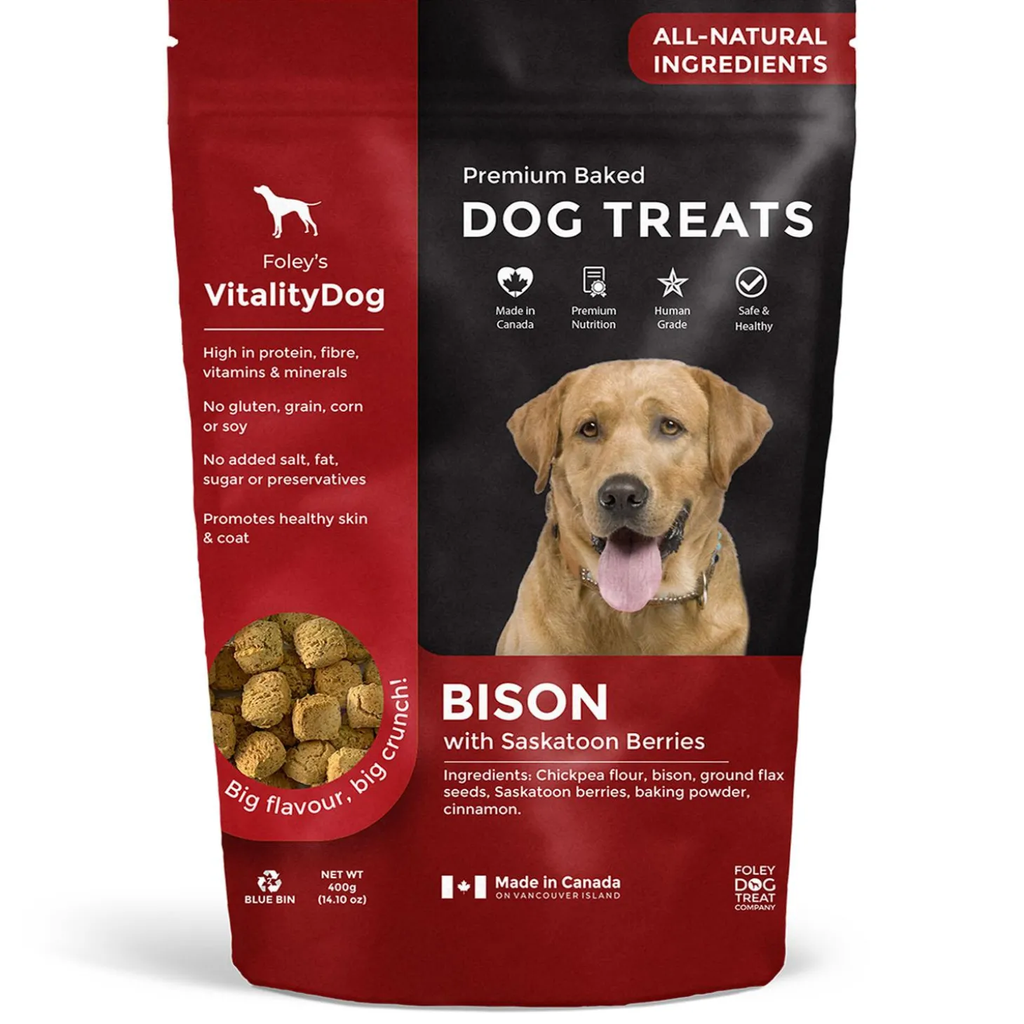 VitalityDog Bison with Saskatoon Berries Dog Treats