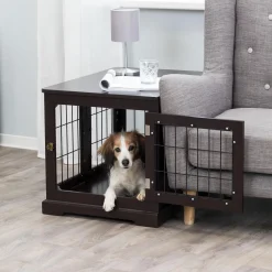 Wood & Wire Brown Pet Crate