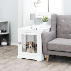 Wood & Wire White Pet Crate