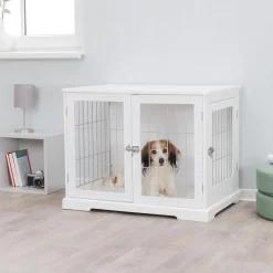 Wood & Wire White Pet Crate