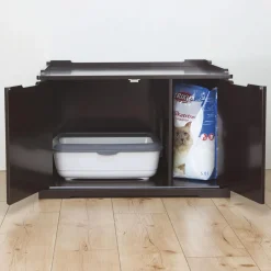 Wooden Extra-Large Brown Litter Box Enclosure