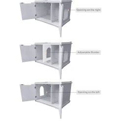 Wooden Extra-Large White Litter Box Enclosure