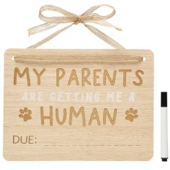 Wooden Pet Pregnancy Announcement Sign