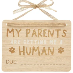 Wooden Pet Pregnancy Announcement Sign