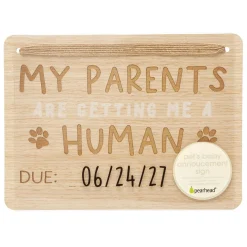 Wooden Pet Pregnancy Announcement Sign