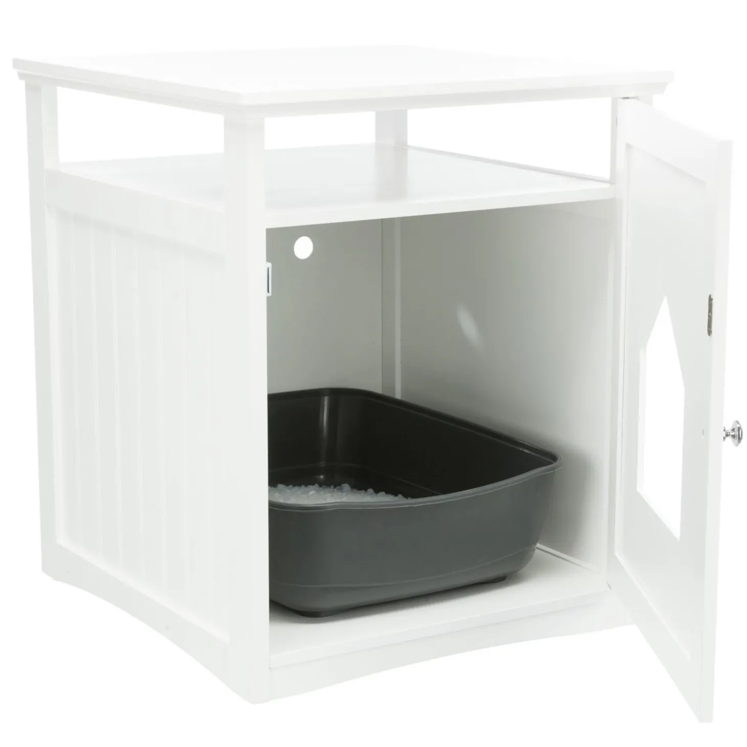 Wooden White Litter Box Enclosure