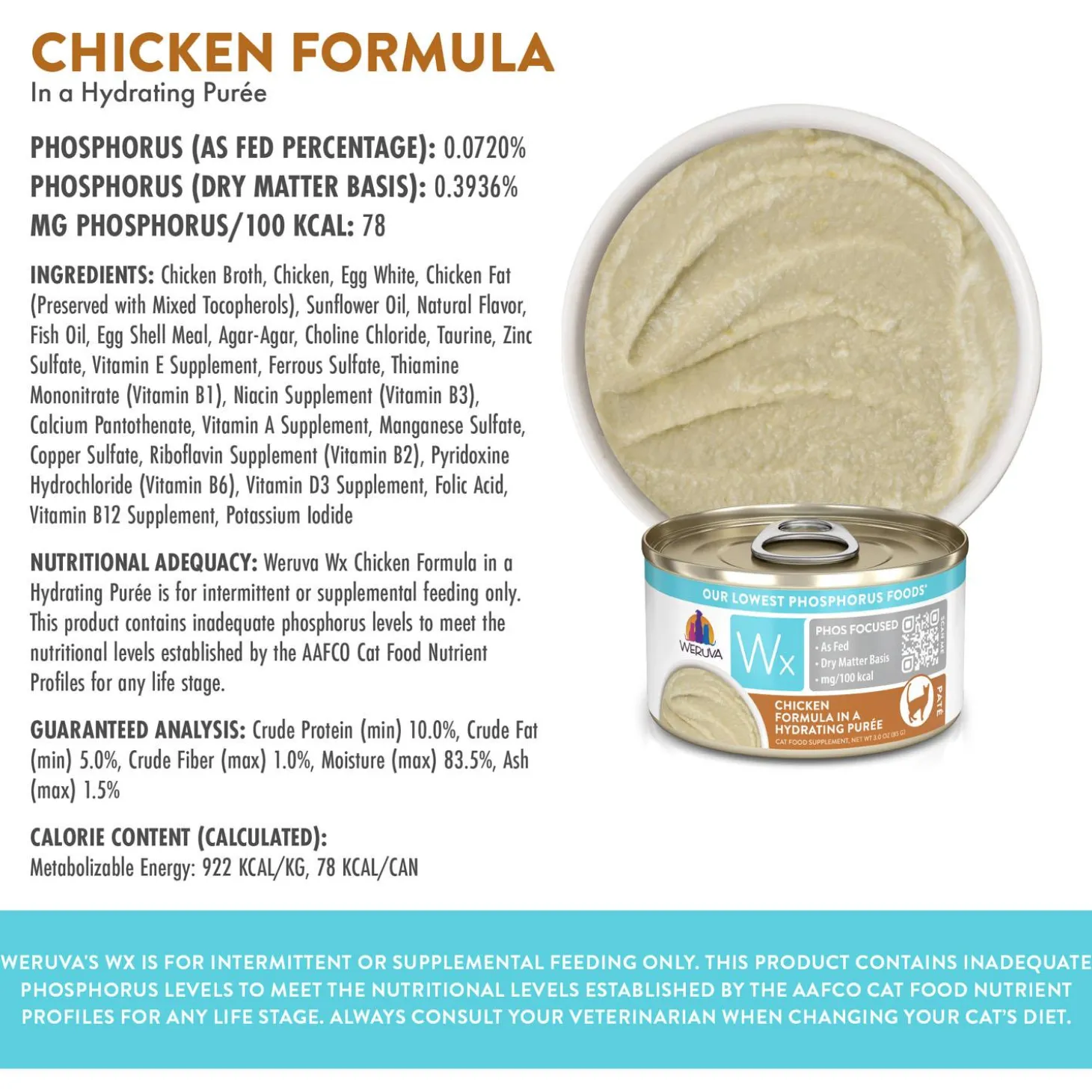 Wx Phos Focused Chicken Formula Pate Adult Cat Food