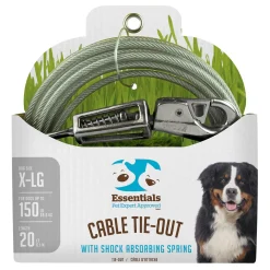 X-Large Dog Cable Tie-Out with Shock Absorbing Spring